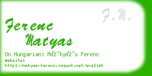 ferenc matyas business card